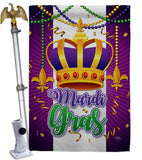 Mardi Gras Crown - Mardi Gras Spring Vertical Impressions Decorative Flags HG120074 Made In USA