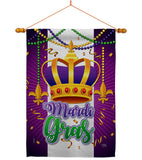 Mardi Gras Crown - Mardi Gras Spring Vertical Impressions Decorative Flags HG120074 Made In USA