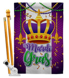 Mardi Gras Crown - Mardi Gras Spring Vertical Impressions Decorative Flags HG120074 Made In USA