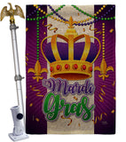 Mardi Gras Crown - Mardi Gras Spring Vertical Impressions Decorative Flags HG120074 Made In USA