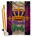 Mardi Gras Crown - Mardi Gras Spring Vertical Impressions Decorative Flags HG120074 Made In USA