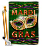 Mardi Gras Fun - Mardi Gras Spring Vertical Impressions Decorative Flags HG120301 Made In USA