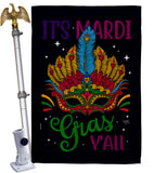 Mardi Gras Yall - Mardi Gras Spring Vertical Impressions Decorative Flags HG120302 Made In USA