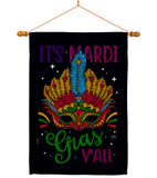 Mardi Gras Yall - Mardi Gras Spring Vertical Impressions Decorative Flags HG120302 Made In USA