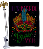 Mardi Gras Yall - Mardi Gras Spring Vertical Impressions Decorative Flags HG120302 Made In USA