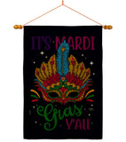 Mardi Gras Yall - Mardi Gras Spring Vertical Impressions Decorative Flags HG120302 Made In USA