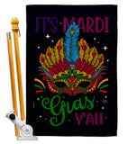 Mardi Gras Yall - Mardi Gras Spring Vertical Impressions Decorative Flags HG120302 Made In USA