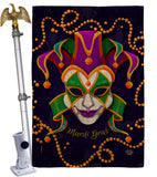 Joker Mardi Gras - Mardi Gras Spring Vertical Impressions Decorative Flags HG192360 Made In USA