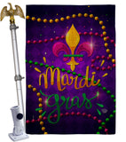 Mardi Gras Beads - Mardi Gras Spring Vertical Impressions Decorative Flags HG192435 Made In USA