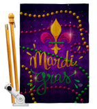 Mardi Gras Beads - Mardi Gras Spring Vertical Impressions Decorative Flags HG192435 Made In USA