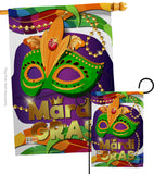 Mardi Gras Mask - Mardi Gras Spring Vertical Impressions Decorative Flags HG118011 Made In USA