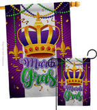 Mardi Gras Crown - Mardi Gras Spring Vertical Impressions Decorative Flags HG120074 Made In USA