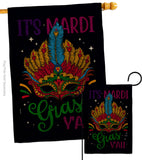 Mardi Gras Yall - Mardi Gras Spring Vertical Impressions Decorative Flags HG120302 Made In USA