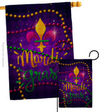 Mardi Gras Beads - Mardi Gras Spring Vertical Impressions Decorative Flags HG192435 Made In USA