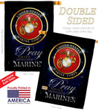 Pray United States Marines - Military Americana Vertical Impressions Decorative Flags HG120063 Made In USA