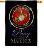 Pray United States Marines - Military Americana Vertical Impressions Decorative Flags HG120063 Made In USA