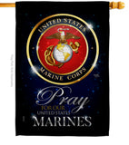 Pray United States Marines - Military Americana Vertical Impressions Decorative Flags HG120063 Made In USA