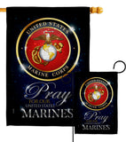 Pray United States Marines - Military Americana Vertical Impressions Decorative Flags HG120063 Made In USA