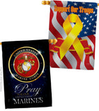 Pray United States Marines - Military Americana Vertical Impressions Decorative Flags HG120063 Made In USA