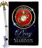 Pray United States Marines - Military Americana Vertical Impressions Decorative Flags HG120063 Made In USA