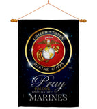 Pray United States Marines - Military Americana Vertical Impressions Decorative Flags HG120063 Made In USA