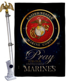 Pray United States Marines - Military Americana Vertical Impressions Decorative Flags HG120063 Made In USA