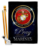 Pray United States Marines - Military Americana Vertical Impressions Decorative Flags HG120063 Made In USA