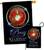 Pray United States Marines - Military Americana Vertical Impressions Decorative Flags HG120063 Made In USA