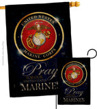 Pray United States Marines - Military Americana Vertical Impressions Decorative Flags HG120063 Made In USA