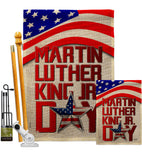 Happy MLK Day - Patriotic Americana Vertical Impressions Decorative Flags HG130314 Made In USA