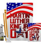 Happy MLK Day - Patriotic Americana Vertical Impressions Decorative Flags HG130314 Made In USA