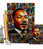 MLK Dream - Patriotic Americana Vertical Impressions Decorative Flags HG130434 Made In USA