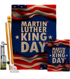 MLK Day - Patriotic Americana Vertical Impressions Decorative Flags HG190040 Made In USA