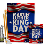 MLK Day - Patriotic Americana Vertical Impressions Decorative Flags HG190040 Made In USA