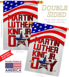 Happy MLK Day - Patriotic Americana Vertical Impressions Decorative Flags HG130314 Made In USA