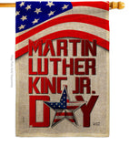 Happy MLK Day - Patriotic Americana Vertical Impressions Decorative Flags HG130314 Made In USA