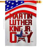 Happy MLK Day - Patriotic Americana Vertical Impressions Decorative Flags HG130314 Made In USA