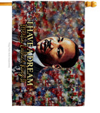 I Have A Dream - Patriotic Americana Horizontal Impressions Decorative Flags HG130433 Made In USA