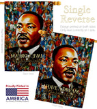 MLK Dream - Patriotic Americana Vertical Impressions Decorative Flags HG130434 Made In USA