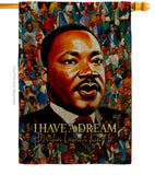 MLK Dream - Patriotic Americana Vertical Impressions Decorative Flags HG130434 Made In USA