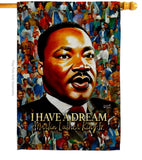 MLK Dream - Patriotic Americana Vertical Impressions Decorative Flags HG130434 Made In USA