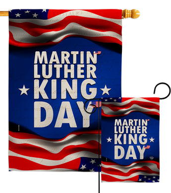 MLK Day - Patriotic Americana Vertical Impressions Decorative Flags HG190040 Made In USA