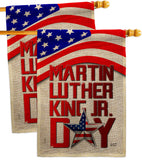 Happy MLK Day - Patriotic Americana Vertical Impressions Decorative Flags HG130314 Made In USA