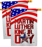 Happy MLK Day - Patriotic Americana Vertical Impressions Decorative Flags HG130314 Made In USA