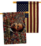 I Have A Dream - Patriotic Americana Horizontal Impressions Decorative Flags HG130433 Made In USA