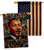 MLK Dream - Patriotic Americana Vertical Impressions Decorative Flags HG130434 Made In USA