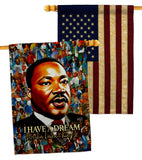 MLK Dream - Patriotic Americana Vertical Impressions Decorative Flags HG130434 Made In USA