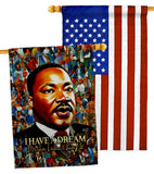 MLK Dream - Patriotic Americana Vertical Impressions Decorative Flags HG130434 Made In USA