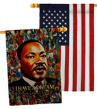 MLK Dream - Patriotic Americana Vertical Impressions Decorative Flags HG130434 Made In USA