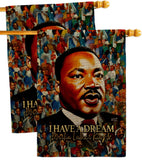 MLK Dream - Patriotic Americana Vertical Impressions Decorative Flags HG130434 Made In USA